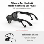 ORBES® Silicone Ear Grips & Noise-Reducing Ear Plugs for Smart Glasses, Slide in Ear Hooks & Audio Enhancer Tips Compatible with R-ayBan Meta, O-akley Meta, XREAL, Rokid & VITURE Glasses