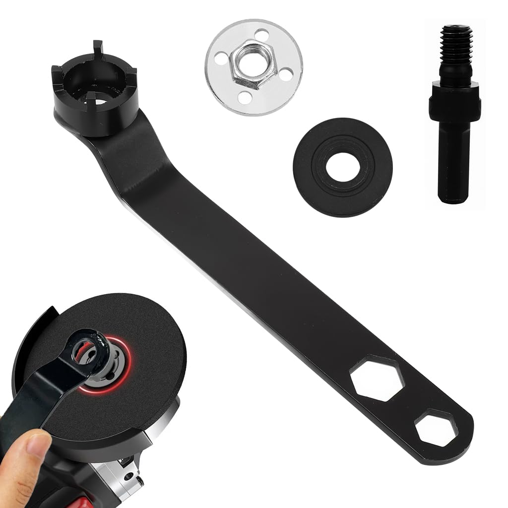 Serplex® Angle Grinder Spanner Wrench Set, 2 in 1 Lock Nut Wrench Tool, Inner and Outer Flange Nuts, M10 Shaft Adapter, Universal Spanner Wrench Kit for M10 Grinding Machine