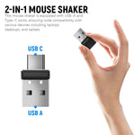Verilux Mouse Jiggler for Computer and Laptop with 2 in 1 USB A and Type C Connector | Undetectable Plug and Go Device