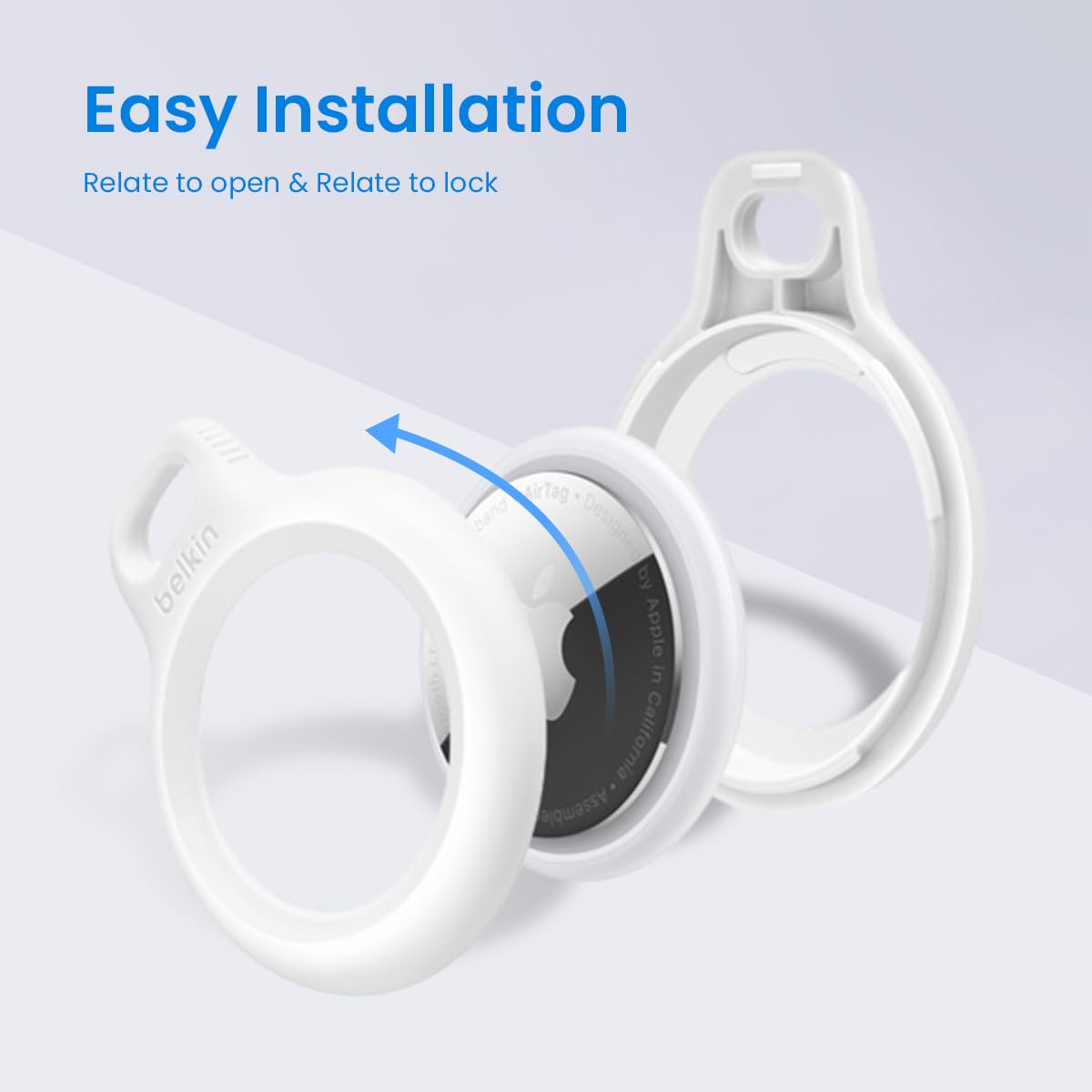 Verilux Silicone AirTag Holder for Keys and Pets with Nylon Strap | 2Pcs Waterproof Case