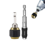 Serplex® 60mm Self-Locking Screwdriver Bit Holder Extension for Power Drill, 1/4 Inch Hex Shank Stainless Steel Quick-Release Chuck Adapter Connector, 20 Degree Pivot Tool for Construction & DIY