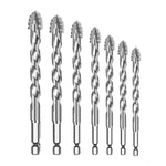 Serplex® Masonry Drill Bit Set 7-Piece Set (3/4/5/6/8/10/12mm) Concrete Drill Bit for Glass/Brick/Plastic/Wood/Tile/Etc,Industrial Strength Carbide Bits Tip High-Strength Twist