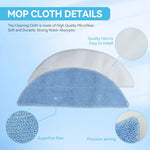 Verilux® Replenishment Kit 12PCS Mop Cloth for Ecovacs Deebot Y1 Y1 pro Vacuum Cleaner Replacement Parts Accessories Microfiber Pads Water Abserbent Scrubbing Cleaning