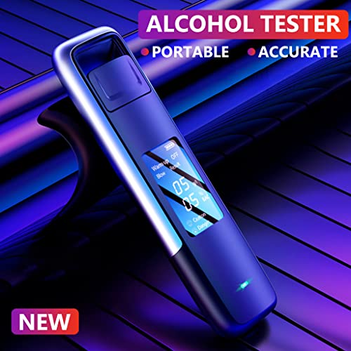 ZORBES® Alcohol Tester Breath Analyzer Alcohol Meter Non-Contact USB Rechargeable Alcohol Testing Machine with LCD Digital Display Siginal Light Indicator High Precision 0.0-0.99ml/L Breathalyser