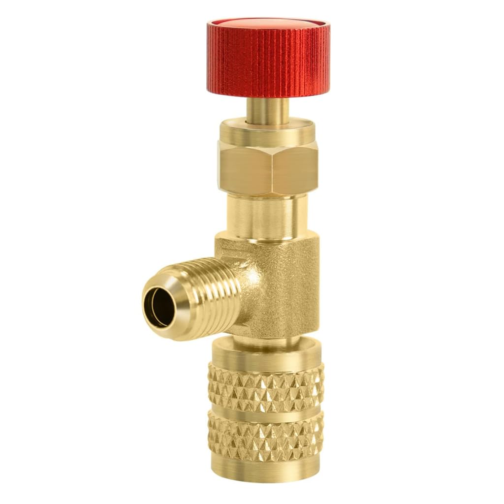 Serplex® Multifunctional R22/R410A Refrigeration Charging Adapter, Air Conditioning Charging Valve 1/4" SAE Male To 5/16"SAE Famale Safety Adaptor