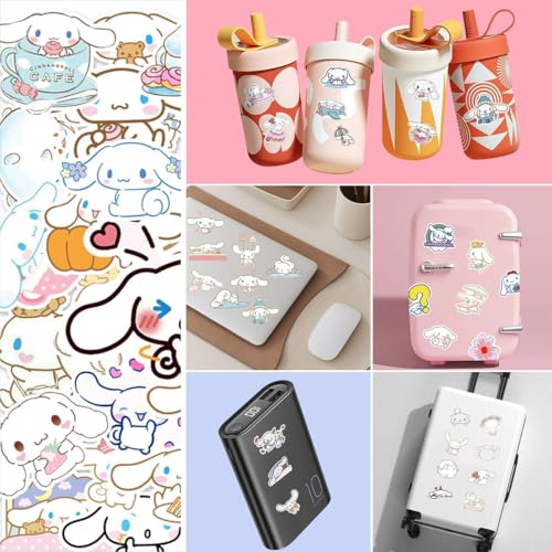 ZORBES® Juego de 9 útiles escolares Kawaii Cinnamoroll, juego de suministros de papelería Kawaii con cuaderno, estuche para lápices, bolígrafos con clic, pegatinas variadas de dibujos animados