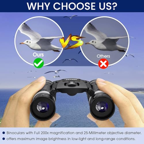 ZORBES® Pocket Binoculars for Adult Kids 200x25 Mini Compact High-Powered Portable for Bird Watching Travel Stargazing Outdoor Activities 3PCS