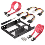 Verilux SSD/HDD Mounting Kit for 2.5 to 3.5 Inch Drives with Dual Bracket Frame and SATA Cables