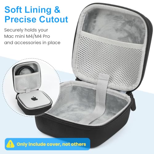 ZORBES® Compatible with Mac mini M4, Carring Case Bag Travel Storage Case for Mini M4 Desktop Computer, EVA Hard Shell Waterproof Carrying Case with Handle, 16x16x9.5cm, Black