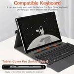 ZORBES® Tablet Cover for Surface Pro 9 10 11 13 inch PU Leather Case 2 in 1 with Anti-Slip Lining Stylus Pen Design Fashion Embossing for 3PCS
