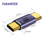 Verilux® USB C to USB C Adapter Type C Male to Male Adapter Support 100W PD Fast Charging, Max 40Gbps Data Transfer, 8K@60Hz Display USB C to USB C Adapter for MacBook Pro/Air, Laptop, Phones