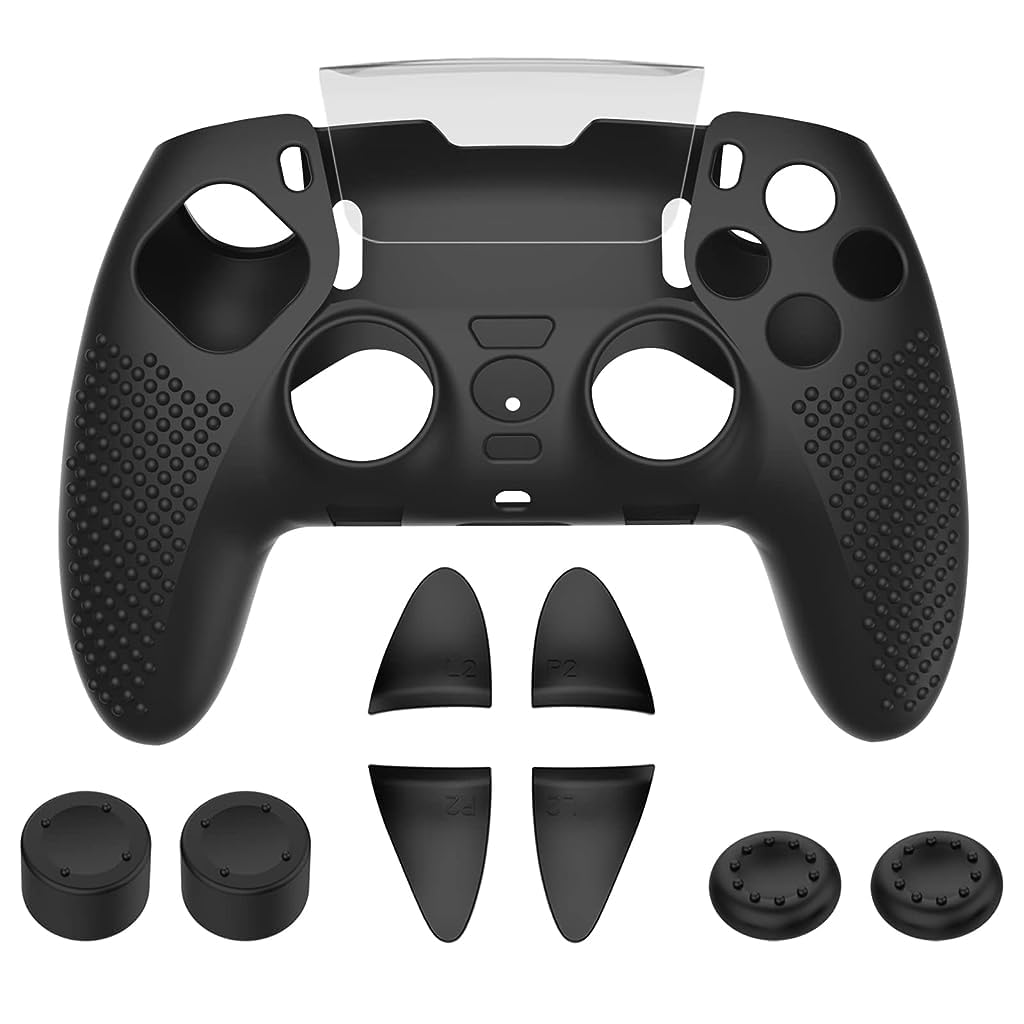 ZORBES® Silicone Cover for PS5 DualSense Edge Wireless Controller with Touchpad Protector Anti-Slip Controller Cover for PS5 Edge Controller with Thumb Grips and Extenders, No Includes Controller