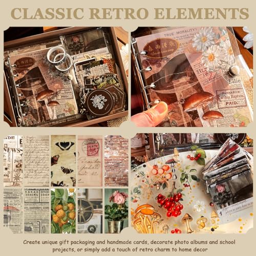 ZORBES® Vintage Journal Scrapbook Libreta Y Pegatina Tape Kit 155pzs