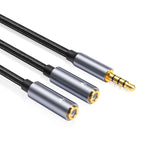 Verilux 3.5mm Audio Splitter Cable for PS5 and PC Headsets featuring Gold Plated Connector | 1.15ft