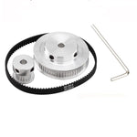 Serplex® Synchronous Wheel For 3D Printer Timing Pulley Printer Timing Gear for 3D Printer with FDM Tech 20 & 60 Teeth 8mm Bore Aluminum Timing Pulley with Length 200mm x6mm Belt