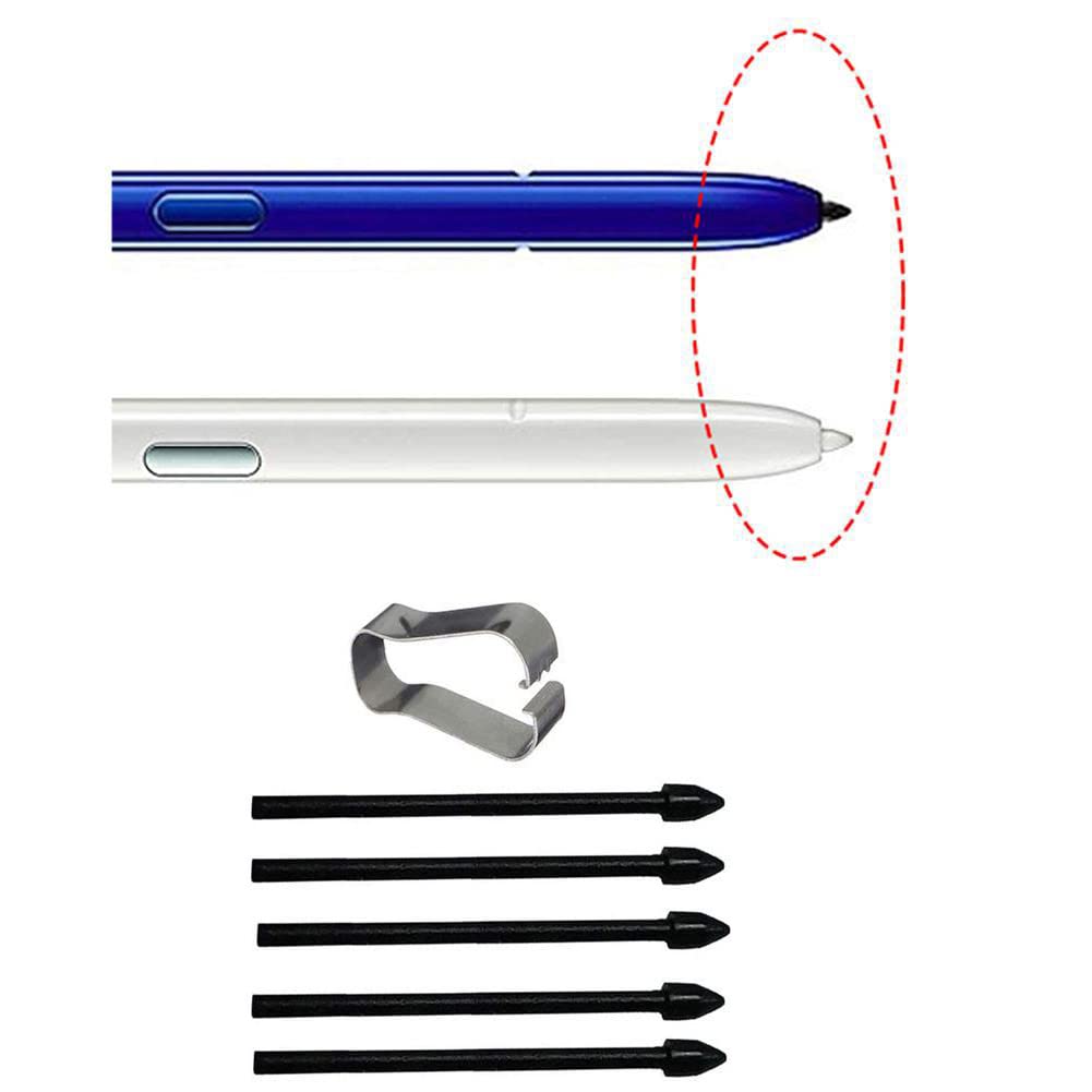 Touch Stylus S Pen Replacement 5pcs Refill with 1 Tweezers(Black)