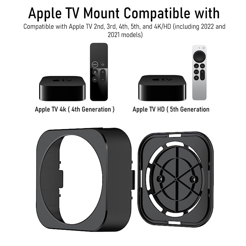 ZORBES® Wall Mount Rack for Apple TV Wall Holder for Apple TV Punch Free Wall Mount Rack for Apple TV 3rd / 4th / 5th Gen and Apple TV 4K/ HD(Including 2022 Models, 2021