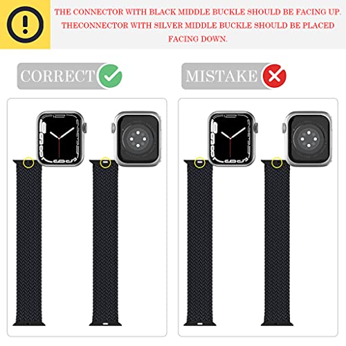 ZORBES® 2 Pack Nylon Strap for iWatch Elastic Woven iWatch Strap Apple Watch Band 42mm 44mm 45mm for Women Men, Adjustable Elastic Woven Strap Stylish Wristbands for iWatch Series