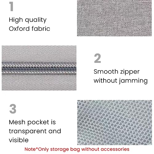 ZORBES® Carrying Case for Ssd Hard Drive Storage Bag Double Layer for Two 2.5 Inch Ssd Hard Drive Oxford Cloth Accessory Bag Not Include Ssd Accessories Grey X 2