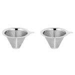 Verilux Pour Over Coffee Dripper for One to Two Cups with Stainless Steel Filter | 2PCS