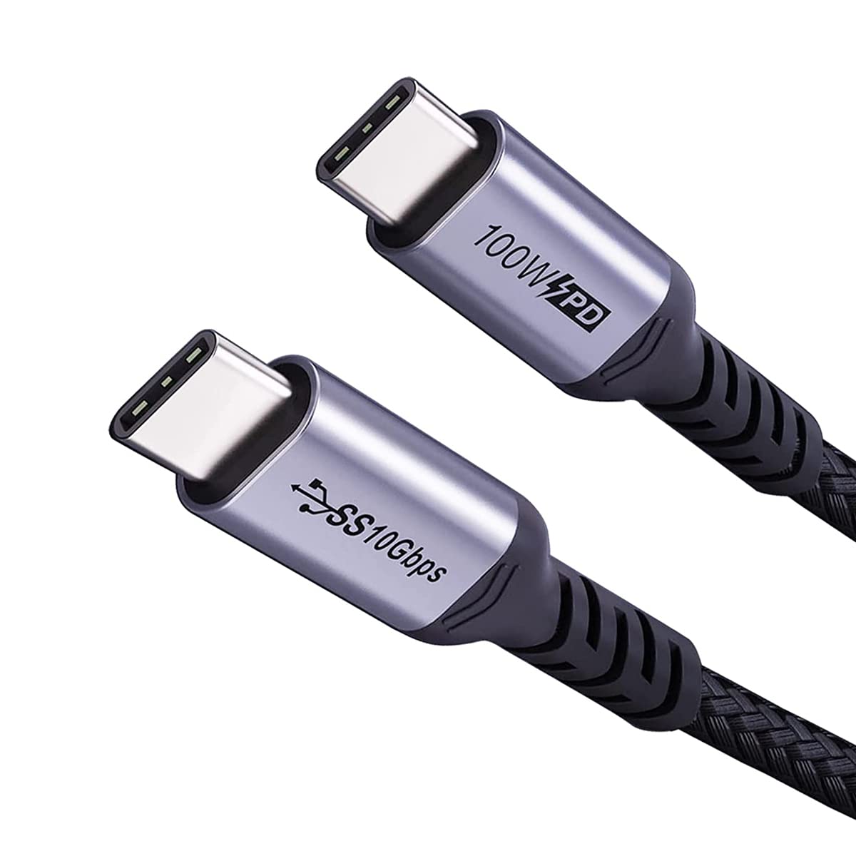 ZORBES® Type C to Type C Cable 100W 6.5Ft Fast Charging USB C Cable USB 3.1 Gen 2 10Gbps Data Transfer Supports 4K HD Video Output Thunderbolt 3 Compatible with MacBook Pro/Air,Hub,USB C Devices,Black