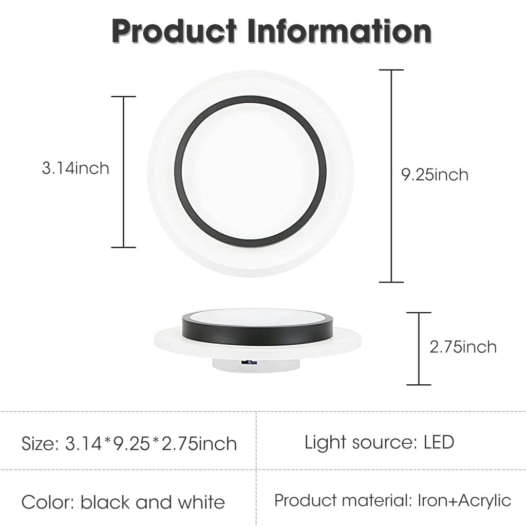 Verilux LED Ceiling Light for Small Rooms featuring 24W illumination and acrylic round shade