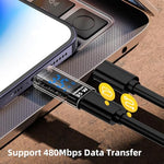 Verilux® USB C to Lightning Adapter with LED Display Support PD 35W Fast Charging 480Mbps Data Sync Real Time Power Universal Connector for iPhone iPad iPod 2PCS