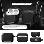 ZORBES® Protective Case for AirPods Pro 2nd Gen. Rugged Anti-Scratch TPU Charger Case Skin Cover with Anti-Open Locking Cover, Compatible with AirPods Pro 2nd Generation, with Carabiner