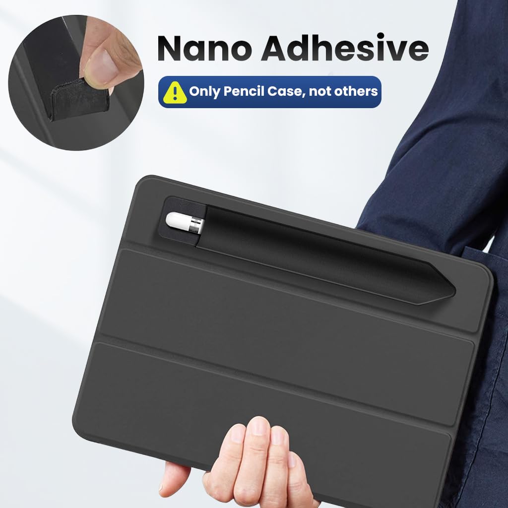 Verilux Stylus Pen Sleeve for Laptop Case Travel with Self Adhesive Backing | Black 19.2x2.8cm Elastic Lycra Pocket