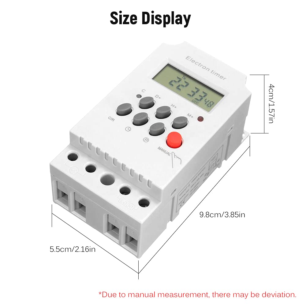 ZORBES® White BT41 D4 Digital Electronic Timer Switch 220V,25Amp DIN Rail Programmable