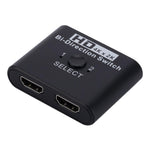 ZORBES® HDMI Bi-Directional Switch 4K×2K, 2-Port HDMI Splitter with Select Button, Supports Two HDMI Sources to One Display or One Source to Two Displays