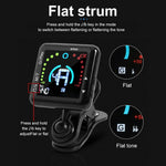 ZORBES® 2 in 1 Guitar Tuner with Metronome, Clip On Tuner for Guitar, Bass Ukulele, Violin, Banjo, Built-in Battery USB Rechargeable Tuner with Adjustable Arm