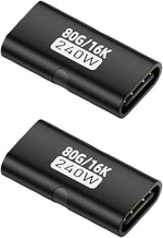 Verilux® 2 Pack USB C Coupler, USB C Female to Female Adapter with 80Gbps Data Transfer