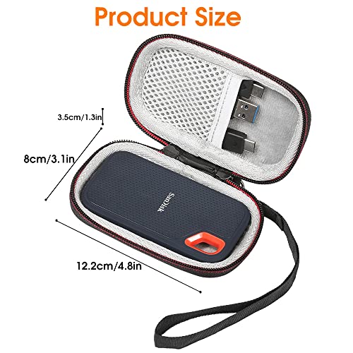 ZORBES® Hard Drive Storage Bag for SanDisk 500GB 250GB 1TB 2TB 4TB Portable SSD SDSSDE61 SDSSDE60 Black 2 PCS