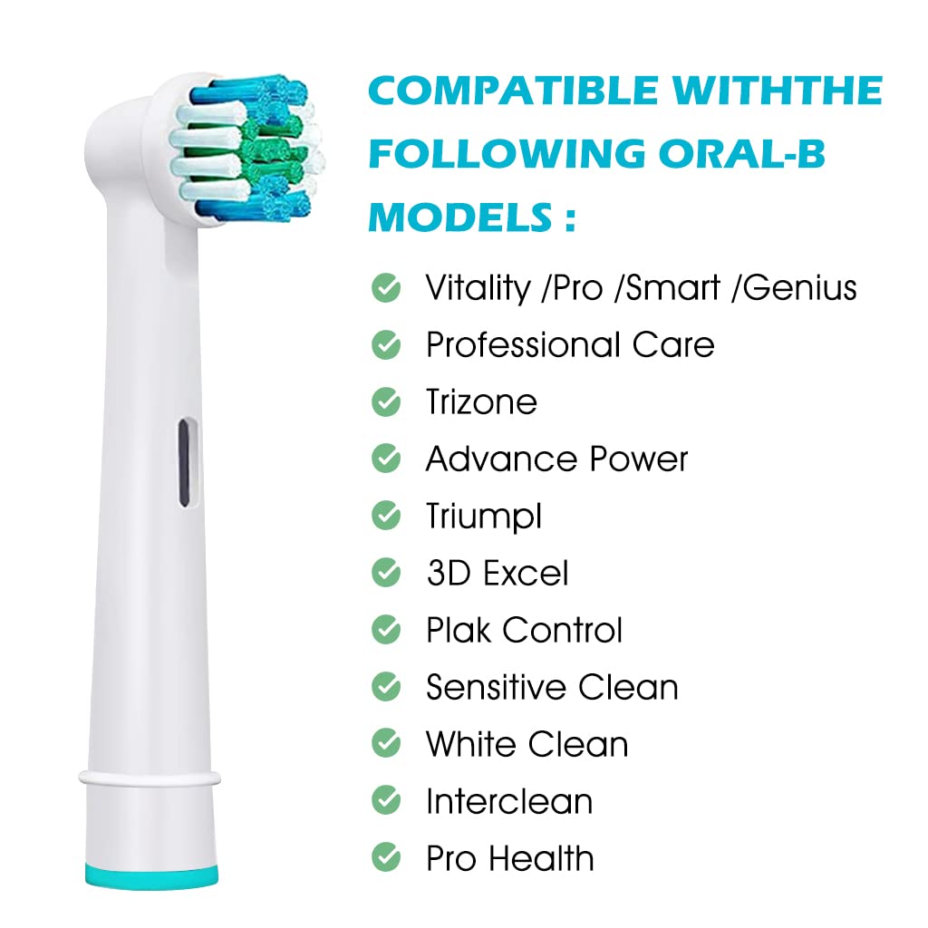 Verilux Replacement Toothbrush Heads for Oral B Electric Toothbrushes Pack of 8 | Featuring Arc Trim Bristles and Color Coded Rings