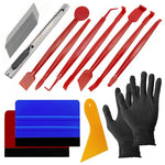 ZORBES® Kit de herramientas para tinte de película para ventana de coche, kit de herramientas de aplicación y eliminación de envolturas de vinilo con 2 pares de guantes, espátula de fieltro