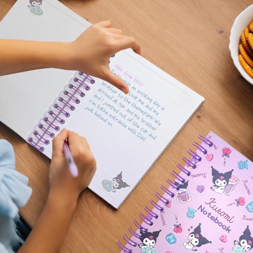 ZORBES® Juego de 23 piezas de útiles escolares Kuromi, juego de papelería Kawaii con estuche para lápices, bolígrafos con clic, marcadores de libros, 50 piezas de pegatinas Kuromi, pegatinas de notas