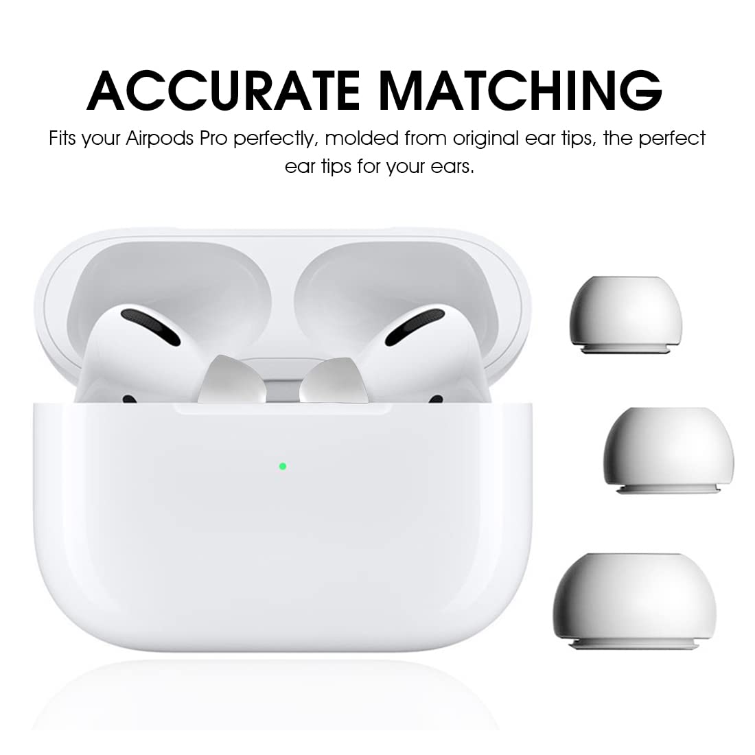 ZORBES® 3 Pairs Replacement Ear Buds Tips, Silicone Earbud Tips for Airpods Pro,Silicone Earbud Tips for Airpods pro?Ear Fit with Dust Mesh (White)