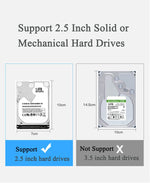 Verilux Hard Drive Enclosure for 2.5 Inch SSD and HDD featuring Tool Free Design | USB 3.0 SATA Case