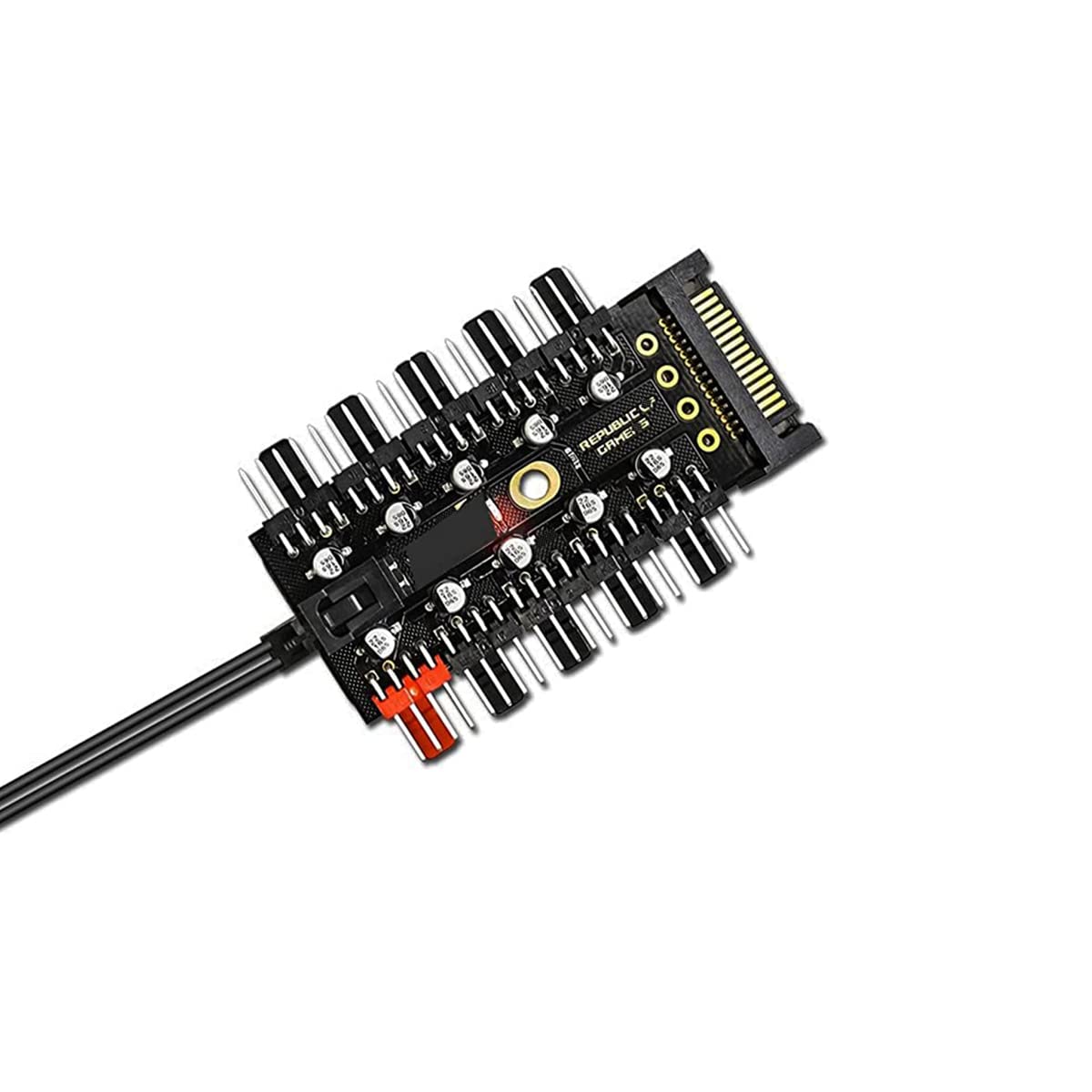 Verilux CPU Cooling Fan Hub for ATX Computer Case with 10 Port 12 V SATA PWM Control