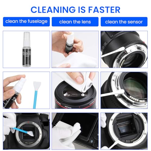 ZORBES® Professional 14-in-1 Camera Cleaning Kit, Camera Cleaning Travel Kit for DSLR Camera Canon Sony Nikon, Ideal for Cleaning Lenses, Cameras, Filters, Displays, Monitors, Game Consoles, Keyboard