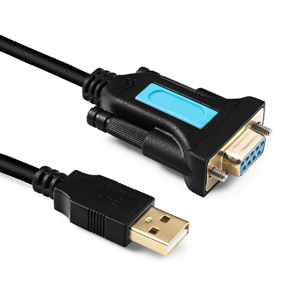 Verilux USB to RS232 Adapter Cable for Modem and Scanner with PL2303 Chipset 6.6FT Black