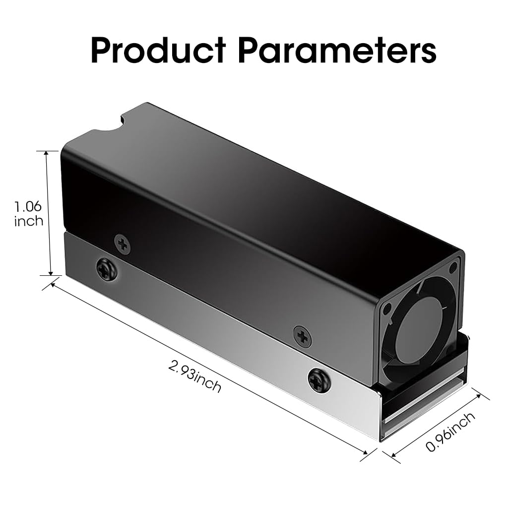 Verilux® M.2 SSD Heatsink with Built-in PWM Fan Aluminum Alloy Cooling Pad with Dual Heat-Conducting Silicone Pad