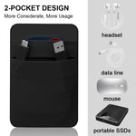 ZORBES® SSD Pouch for Laptop, 3M Adhesive Pendrive Holder Case & Hard Disk Cover Organizer, Double Layer Stretchy Lycra Pockets (13x8.4cm)