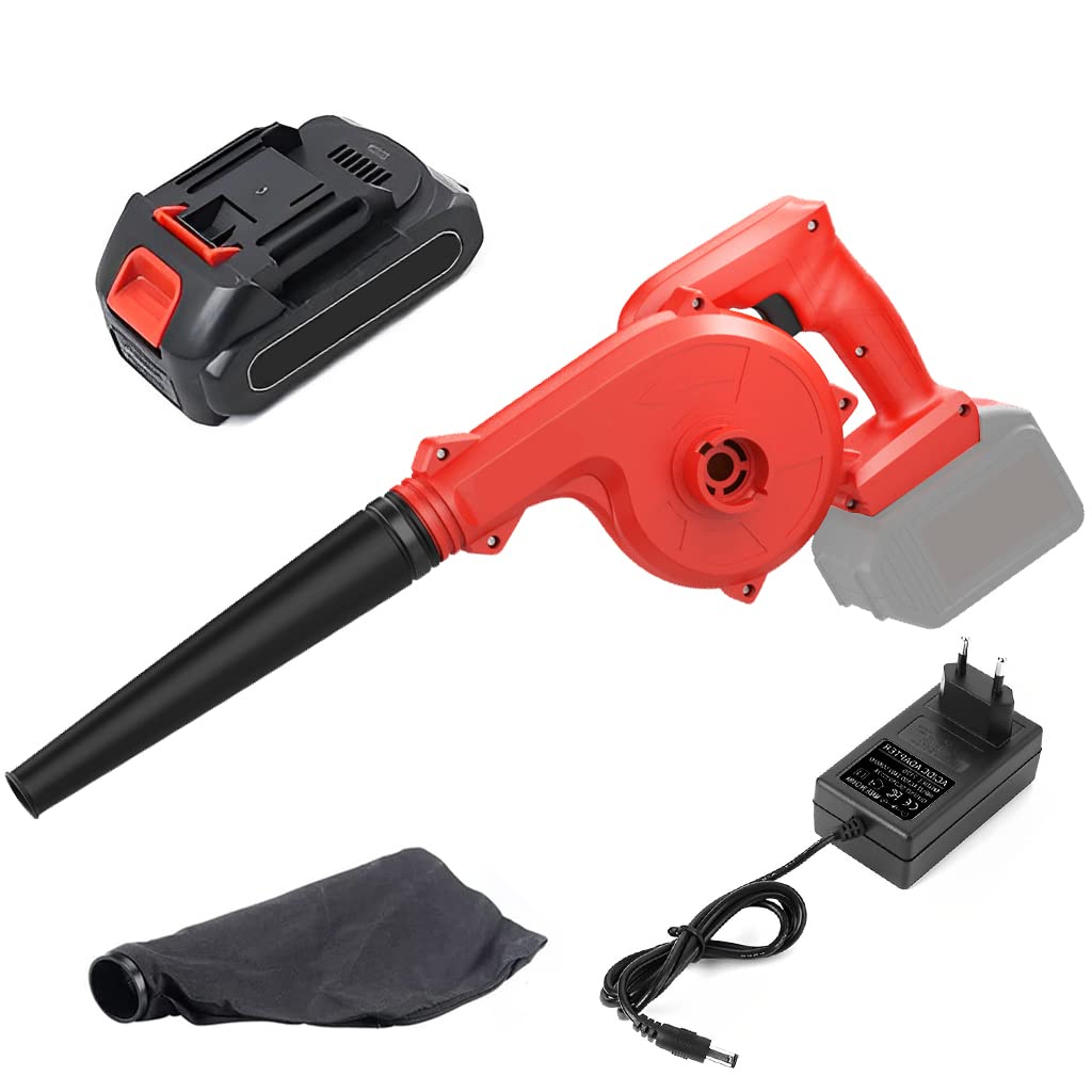 ZORBES® 2 in 1 Cordless Leaf Blower/Vacuum, 48V 1.5AH 1000W 18000RPM Rotatable Electric Air Blower with Vaccum Cleaner, 2 Variable Speed Blowers Kit for Blowing Leaf, Clearing Dust & Trash