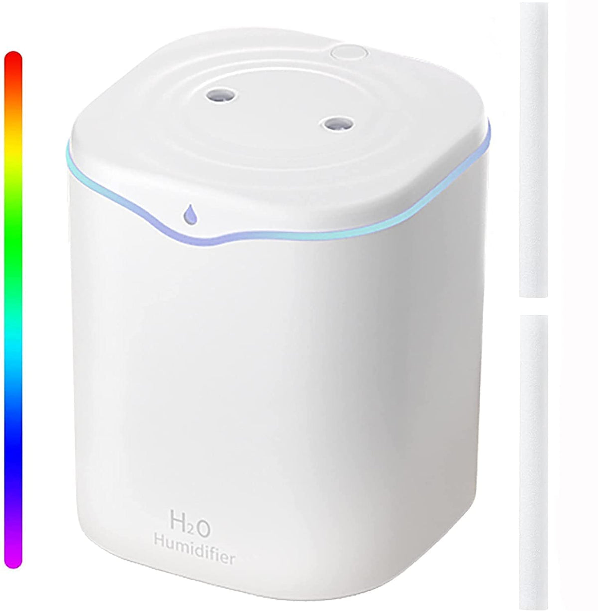 Verilux Humidifier for Room Moisture with 2L Tank and Dual Spray Nozzle | 28dB Quiet 7‑Color Light
