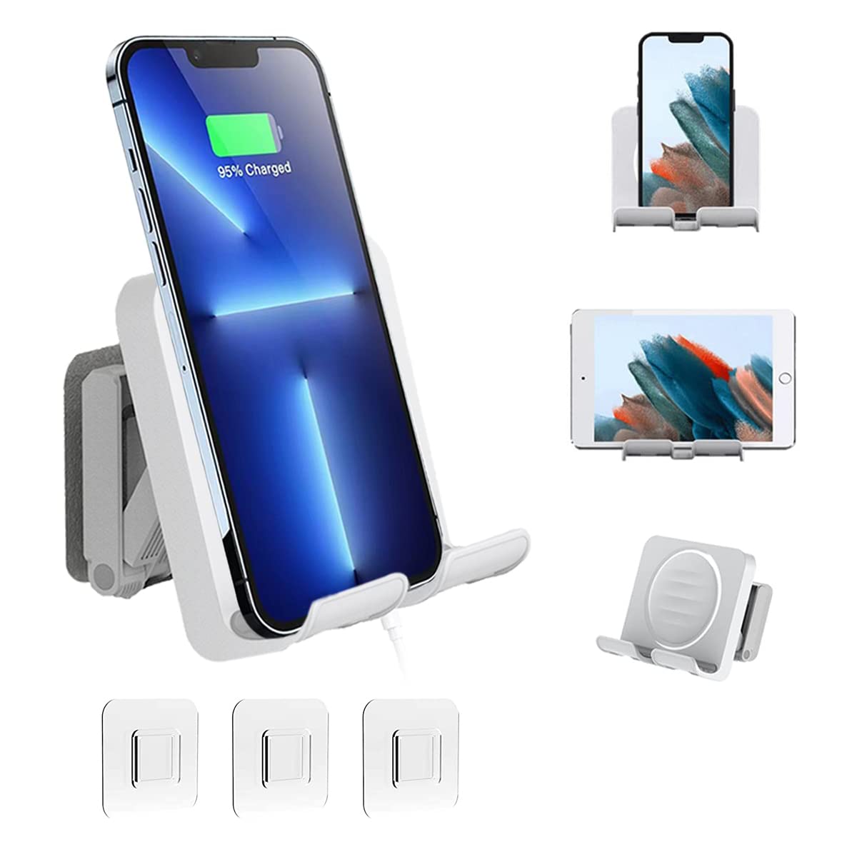 ZORBES® Mobile Stand Retractable Phone Stand Wall Mounted Phone Holder Mobile Stand for Table Mobile Phone Stand for Phone, Tablet, Self Adhesive Wall Phone Holder for Bathroom, Toilet, Bedroom