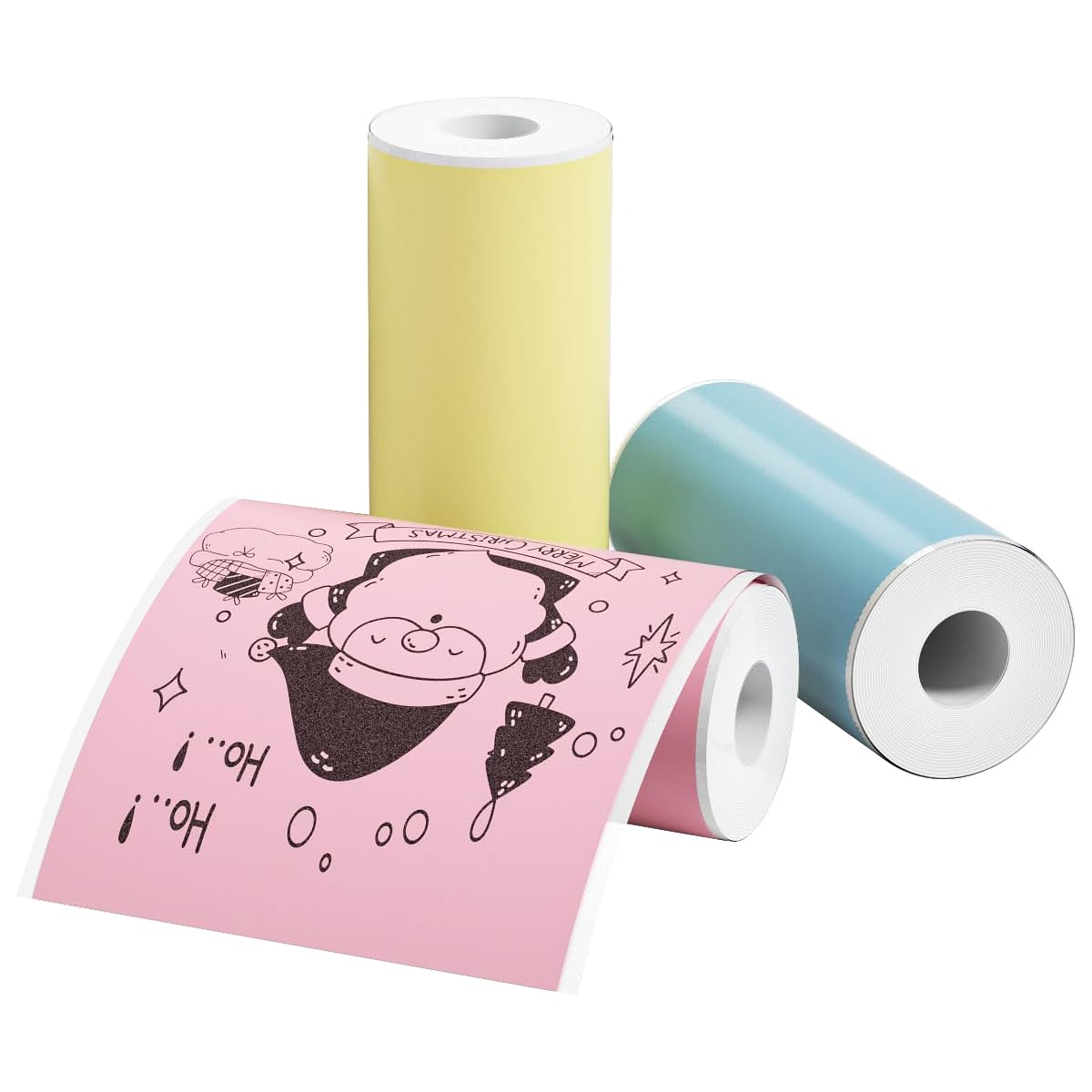 Zeitel® Thermal Printer Sticker Paper 3 Roll 57 * 25mm (Pink/Blue/Yellow) - verilux