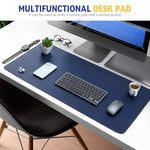 ZORBES® Desk mat, Desk Top Mouse Mat 100x50cm, Double-Sided PU Leather Pad, Fashion Office Desk Pad Waterproof & Non-Slip Office Writing Surface Protector for Laptop, Keyboard, and Mouse