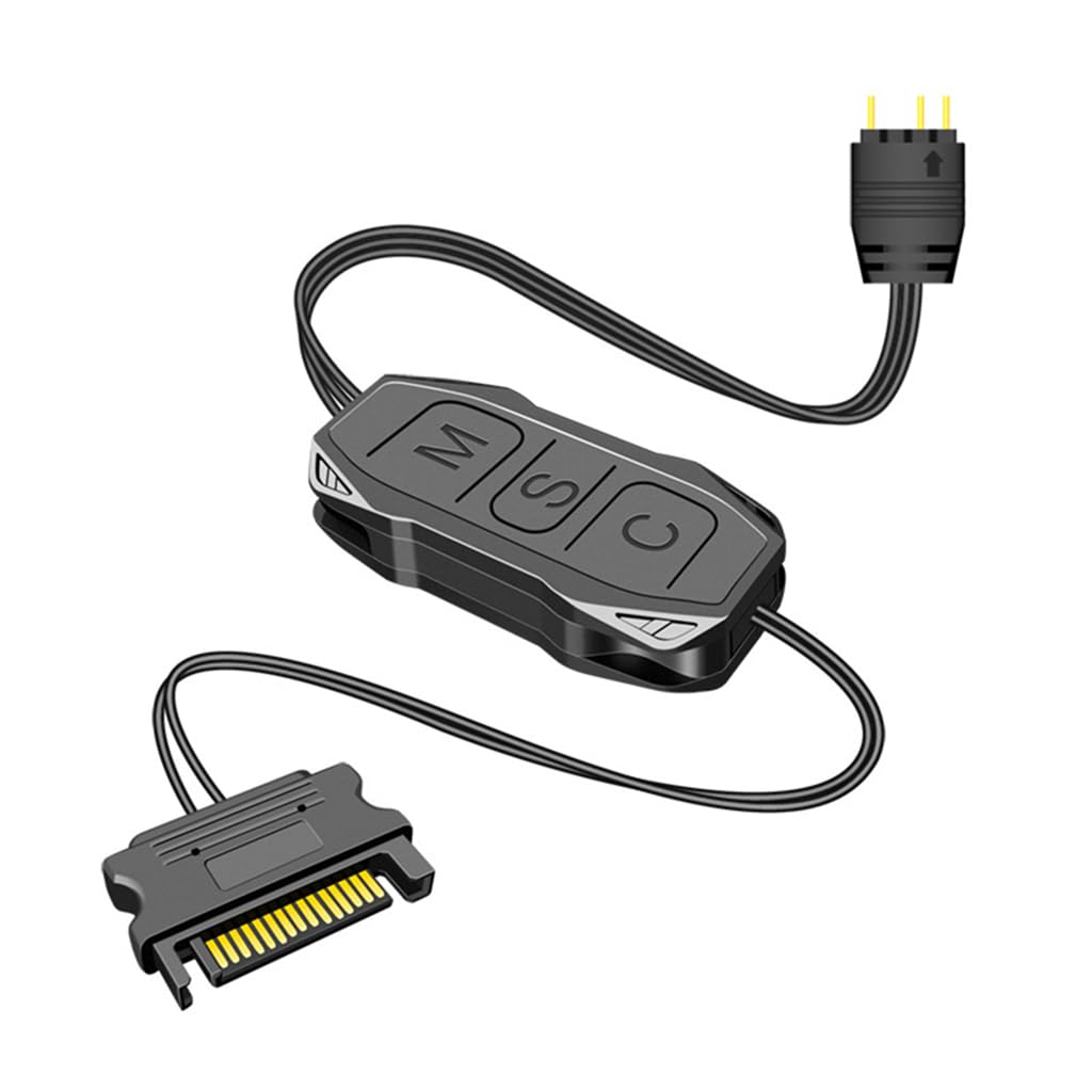 Verilux ARGB Controller for PC Lighting with 5V 3Pin and SATA Power Supply | Plug and Play